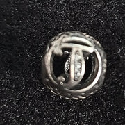 Talisman Argint 925 rodiat cu litera T si zirconiu