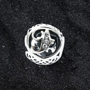 Talisman Argint 925 rodiat cu litera F si zirconiu- Simulated Diamond