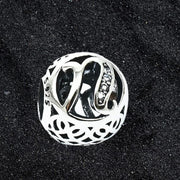Talisman Argint 925 rodiat cu litera U si zirconiu- Simulated Diamond