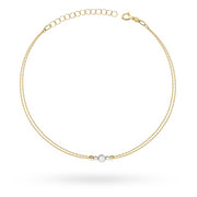 Bratara Aur 14 K cu Diamante 0.13 ct - Galben