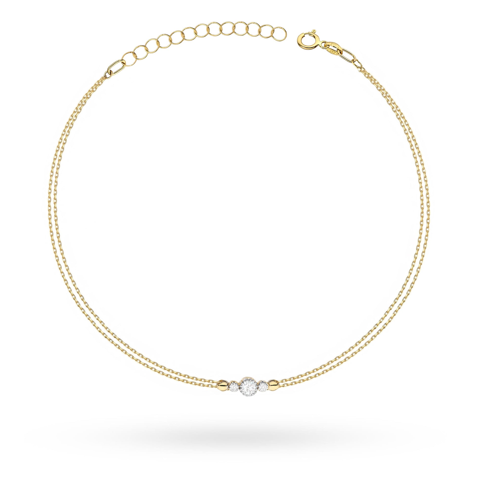 Bratara Aur 14 K cu Diamante 0.13 ct - Galben