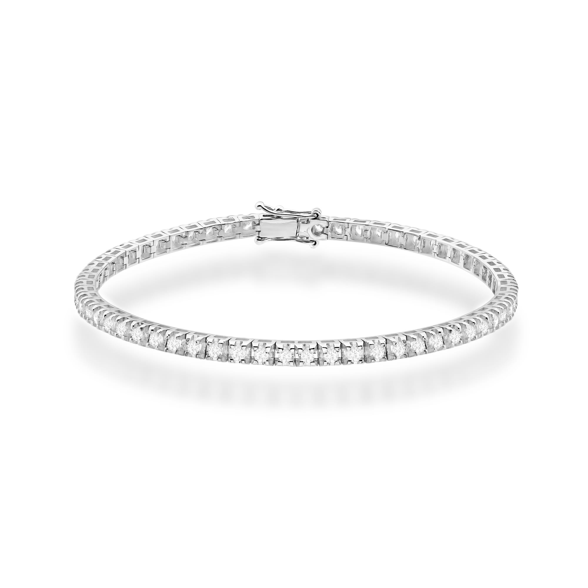 Bratara Aur 14K cu Diamante de Laborator 1.98 ct - Alb