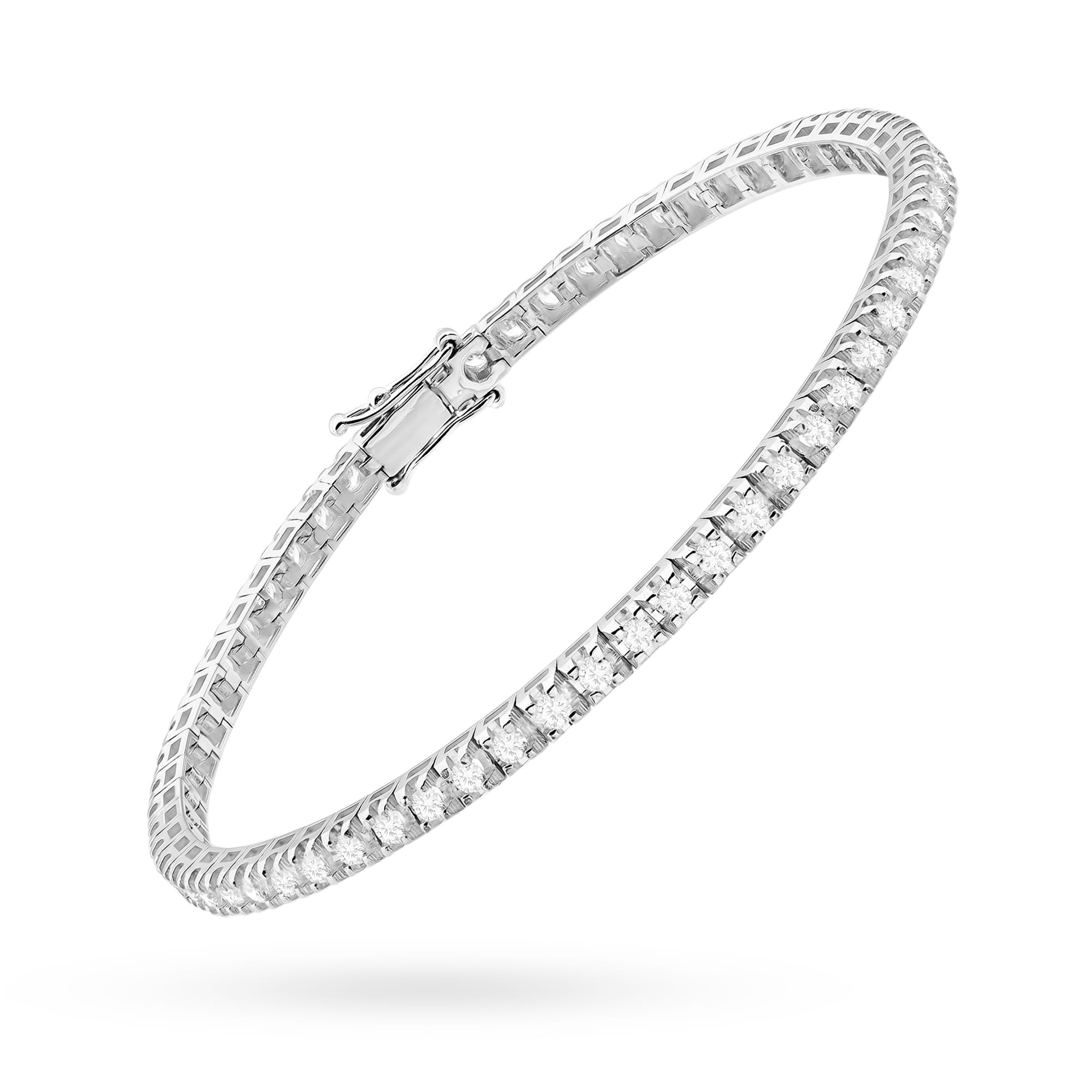 Bratara Aur 14K cu Diamante de Laborator 1.98 ct - Alb