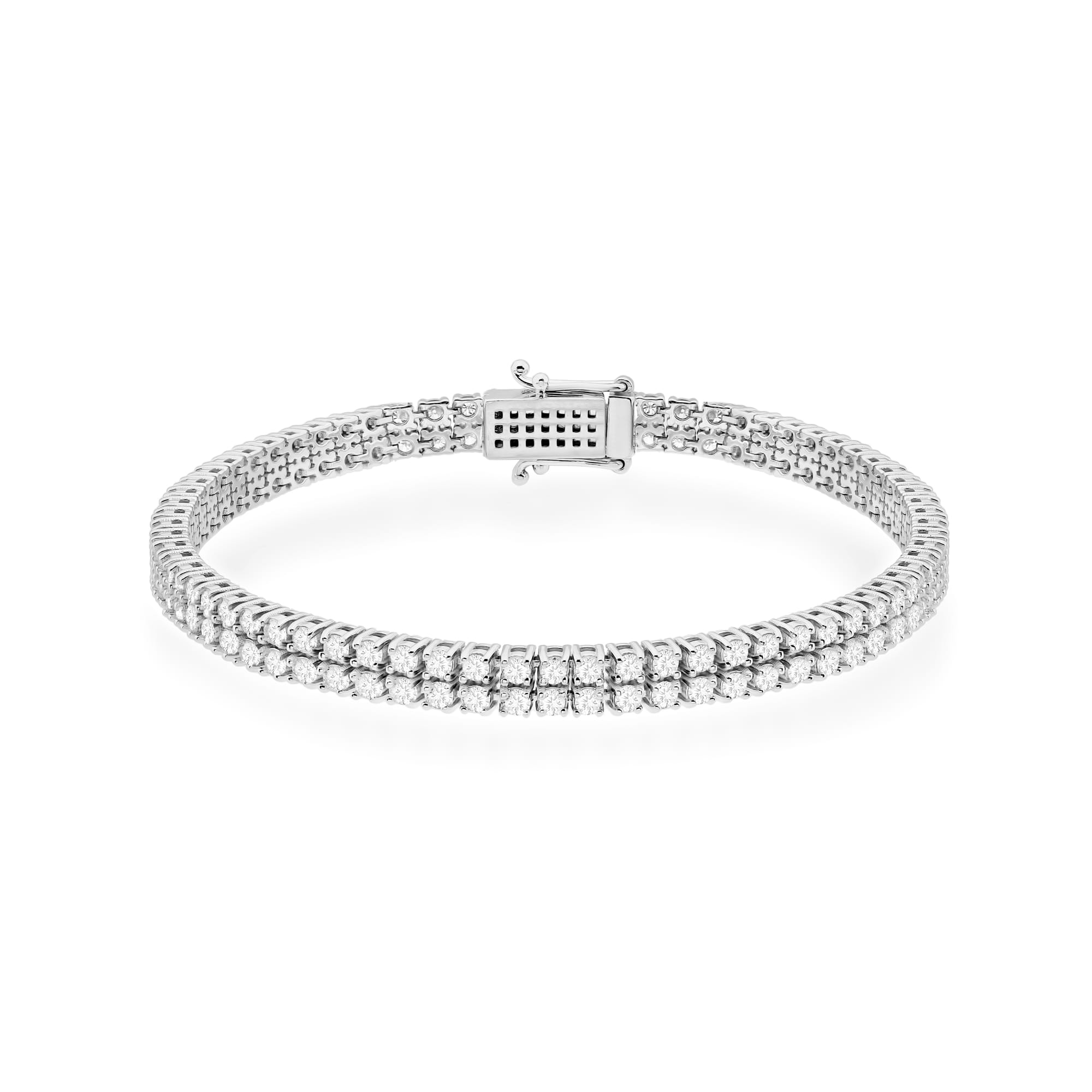 Bratara Aur 14K cu Diamante de Laborator 2.96 ct - Alb
