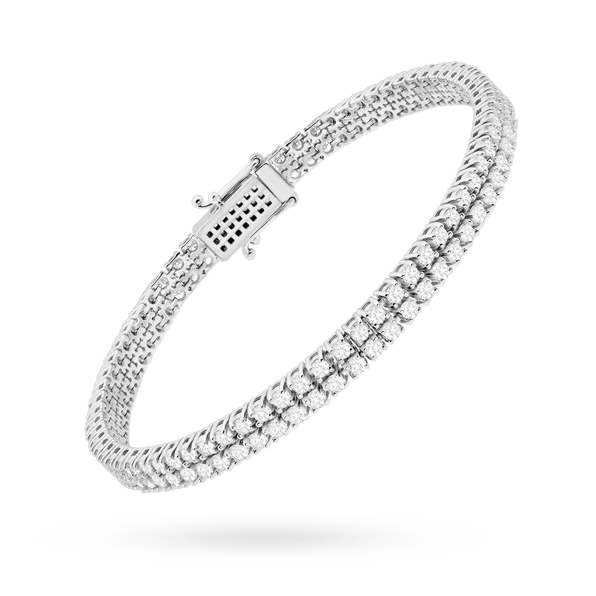 Bratara Aur 14K cu Diamante de Laborator 2.96 ct - Alb