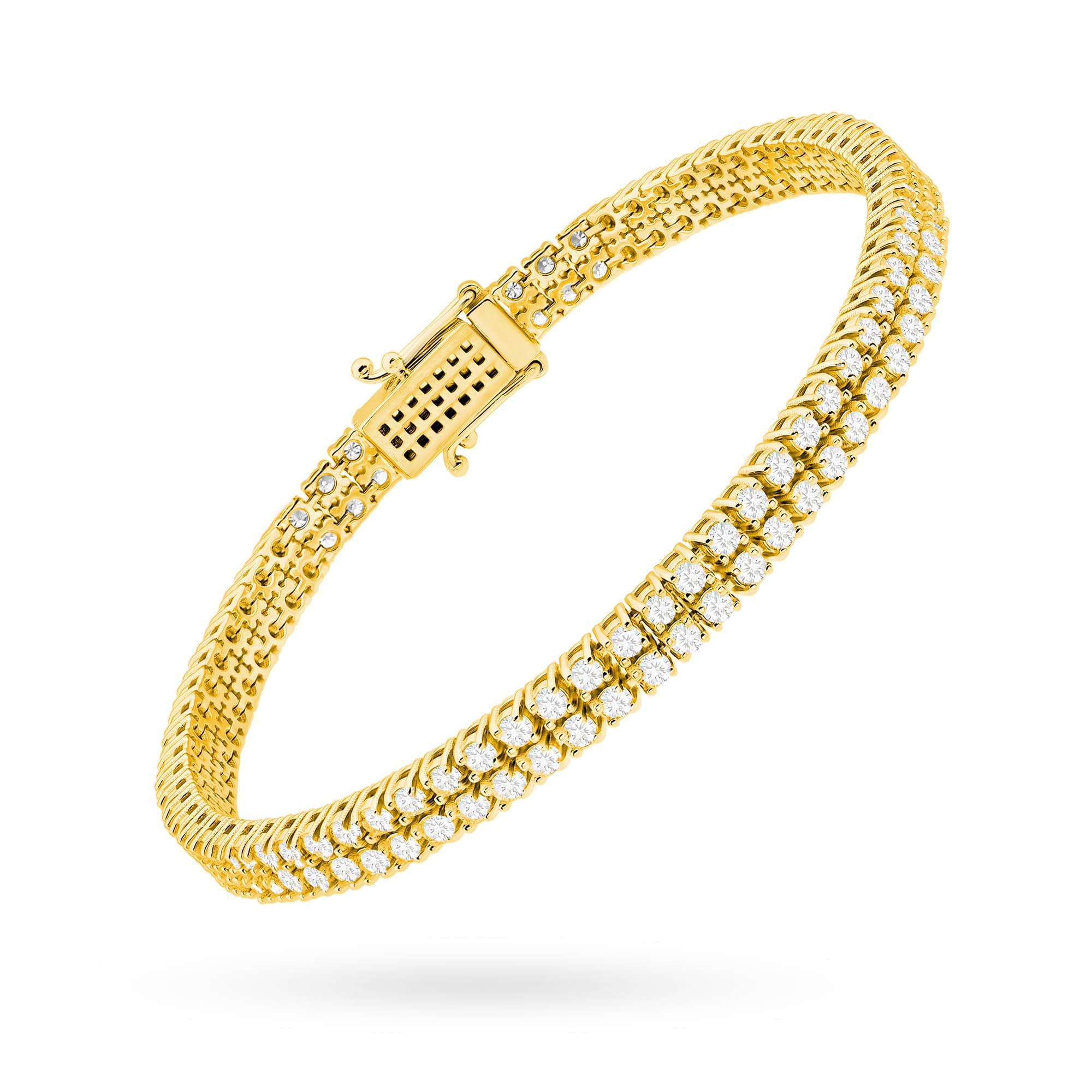 Bratara Aur 14K cu Diamante de Laborator 2.96 ct - Galben