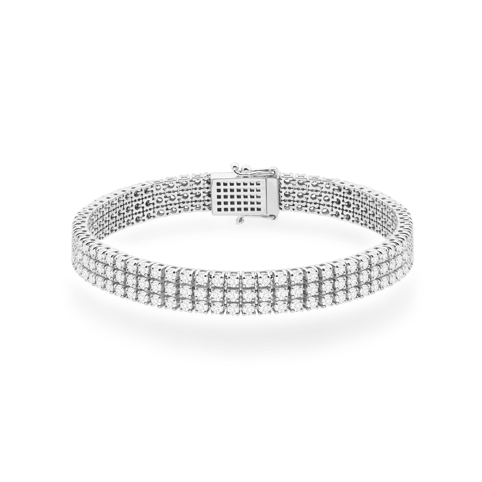 Bratara Aur 14K cu Diamante de Laborator 4.44 ct - Alb
