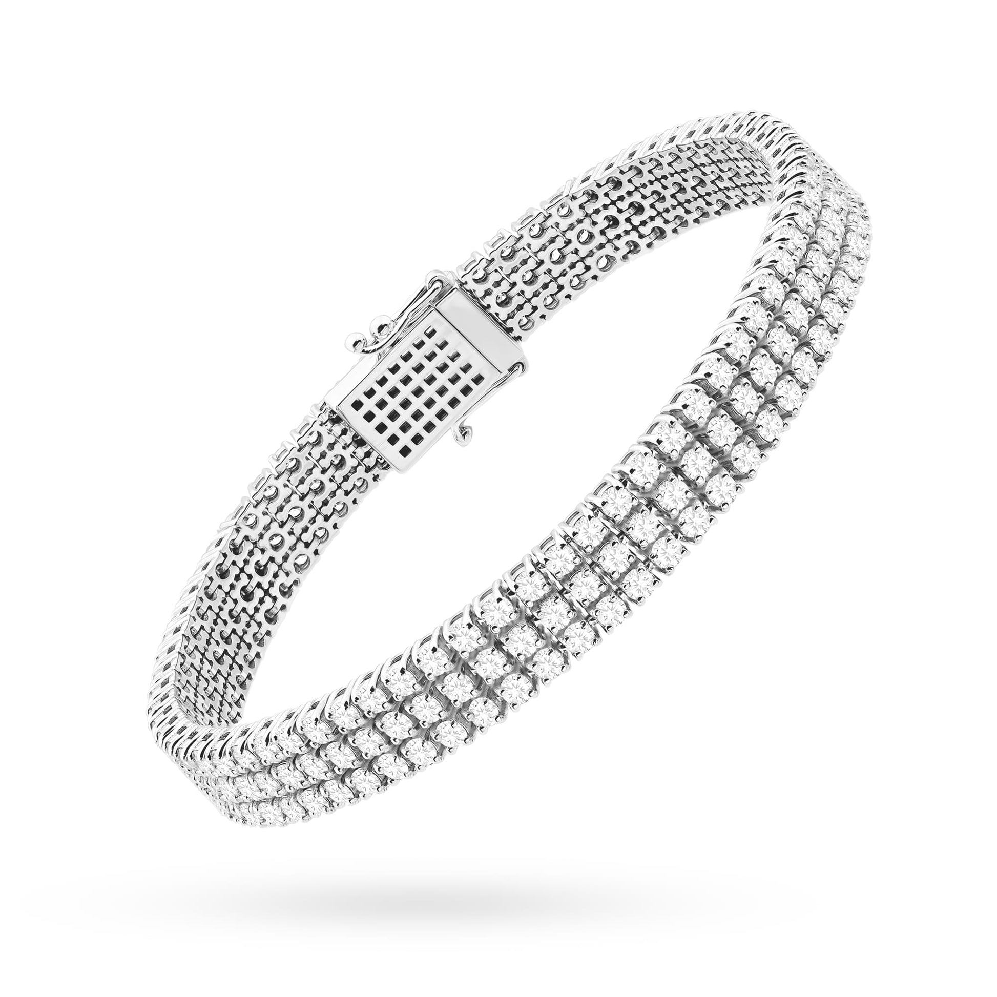 Bratara Aur 14K cu Diamante de Laborator 4.44 ct - Alb