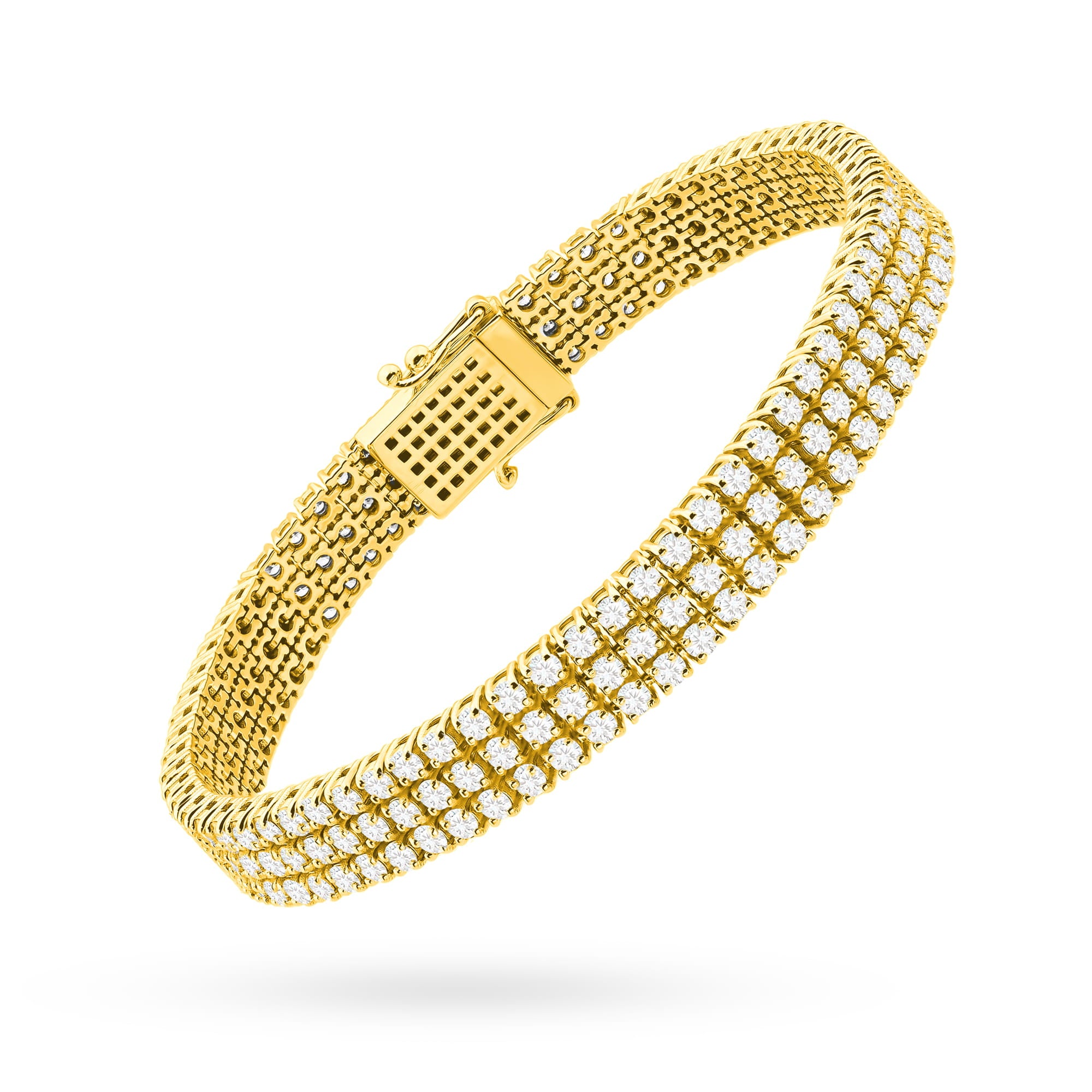 Bratara Aur 14K cu Diamante de Laborator 4.44 ct - Galben