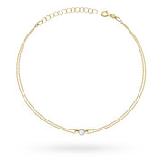 Bratara Aur 14 K cu Diamant 0.10 ct - Galben
