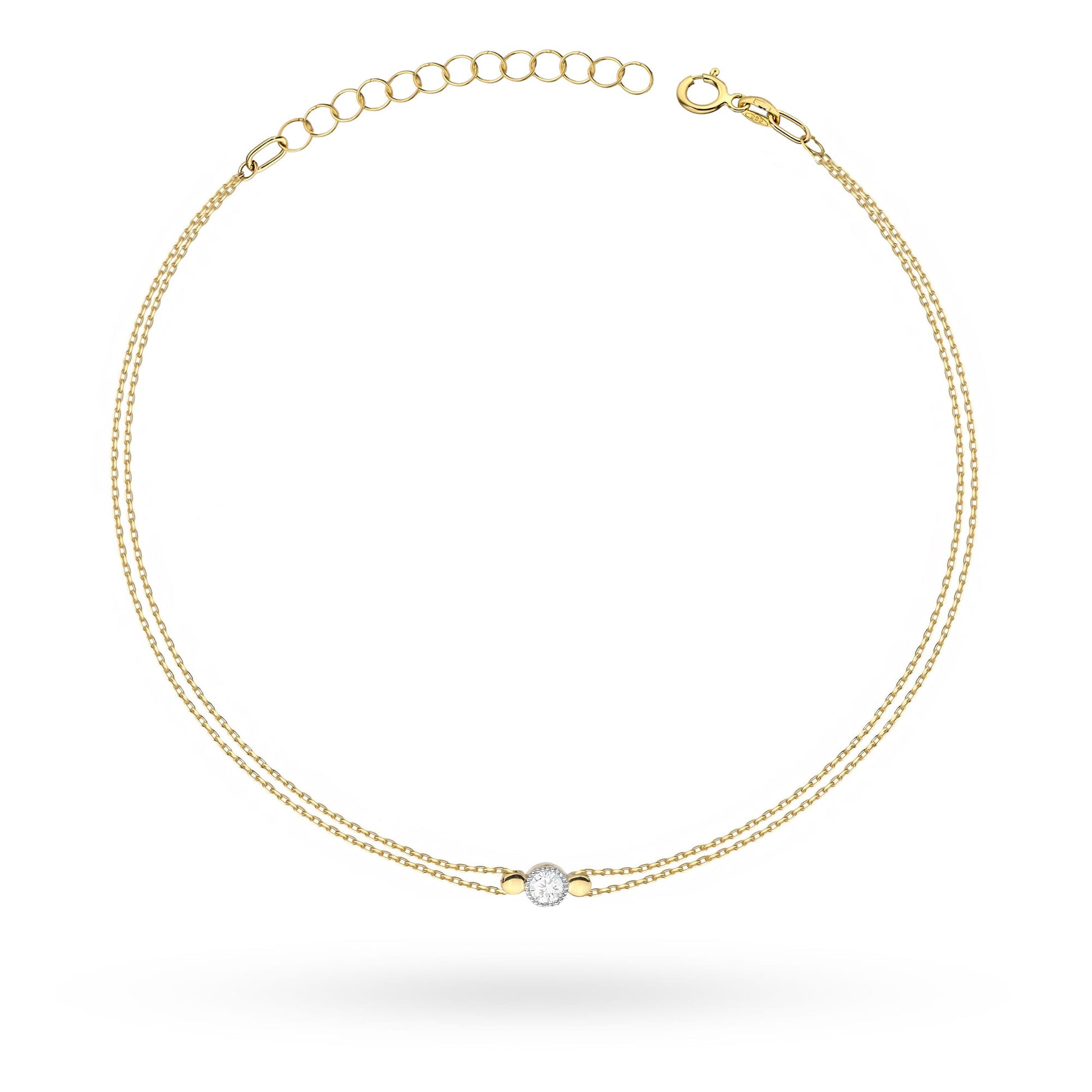 Bratara Aur 14 K cu Diamant 0.10 ct - Galben