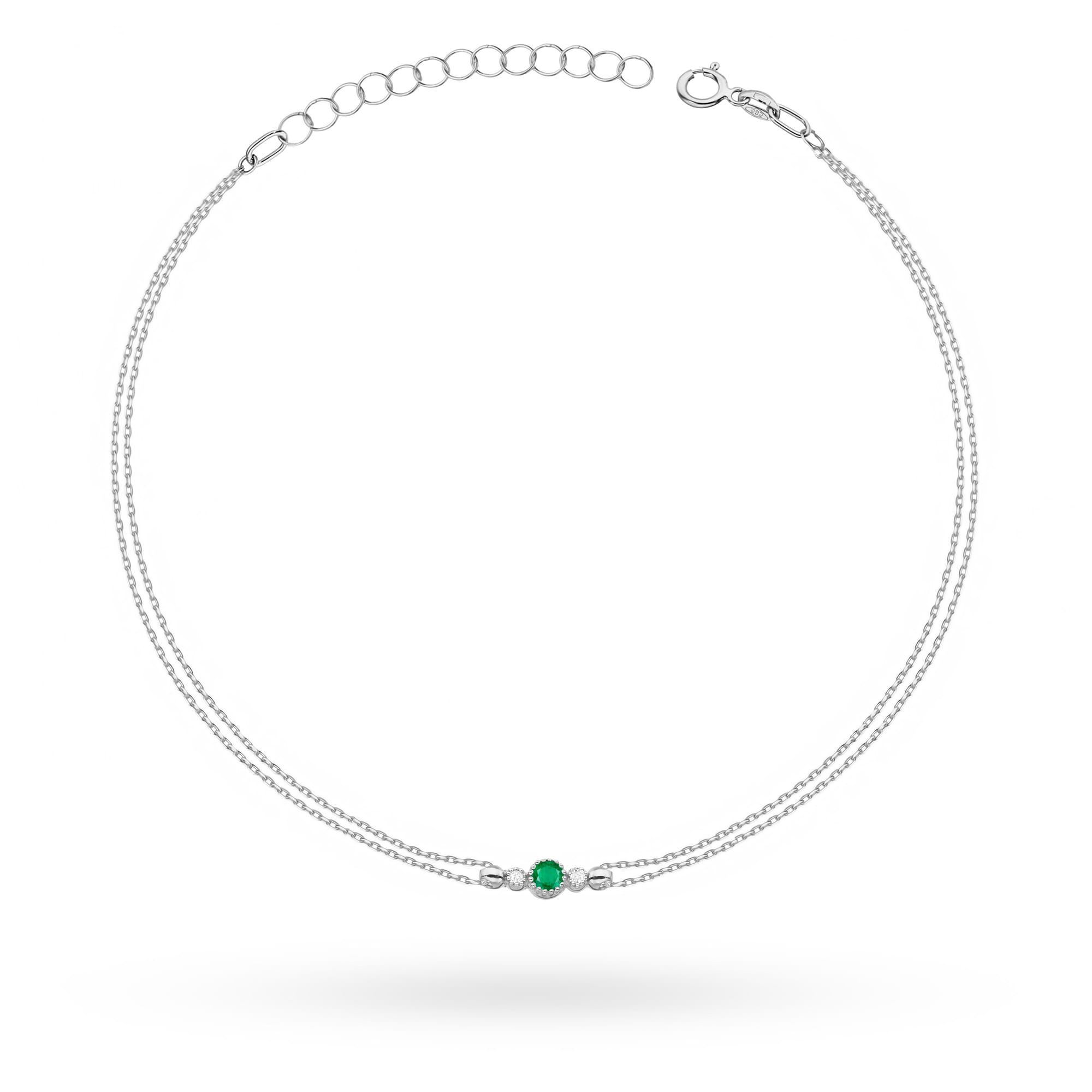 Bratara Aur 14K cu Smarald 0.15 ct si Diamante Naturale 0.029 ct