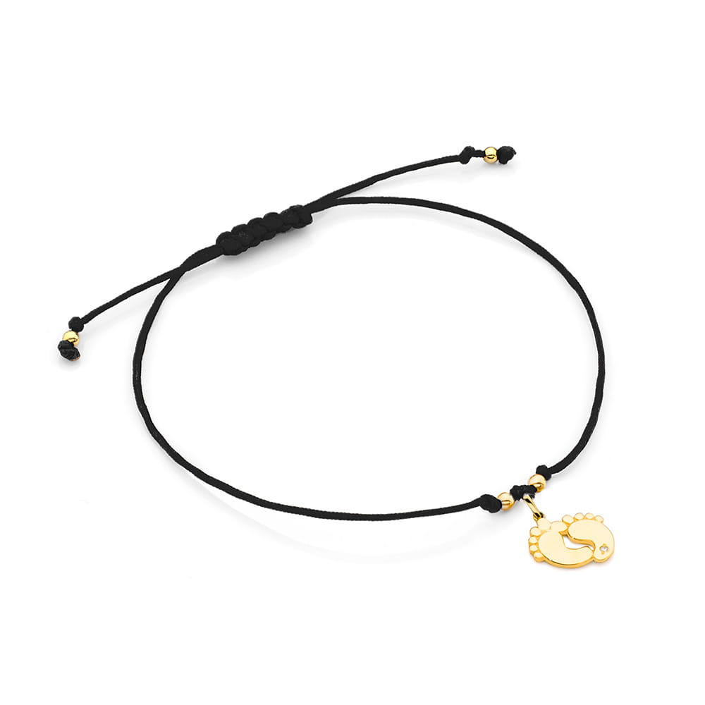 Bratara Picioruse snur Aur 14K cu Diamant 0.005 ct - Galben