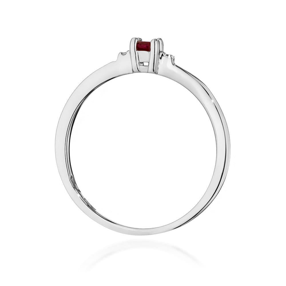 Inel Aur 14K cu Rubin 0.15 ct si Diamante 0.01 ct