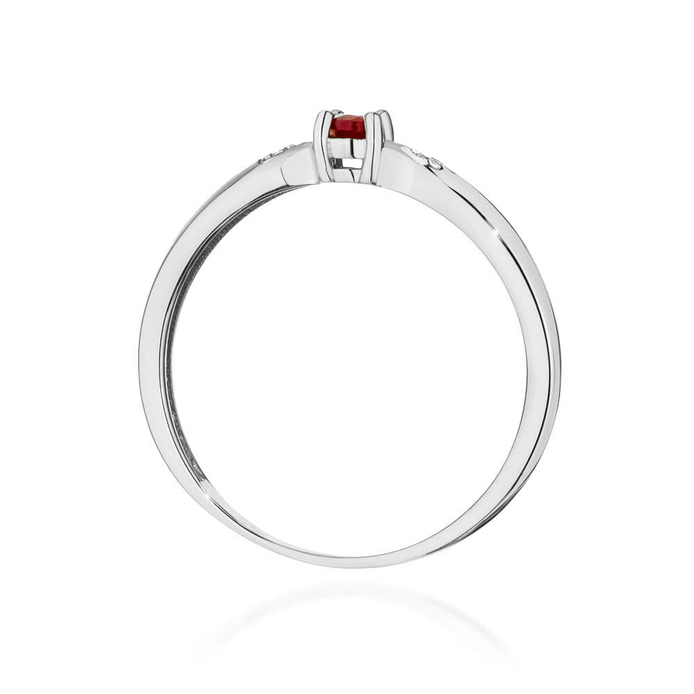 Inel Aur 14K cu Rubin 0.15 ct si Diamante 0.01 ct