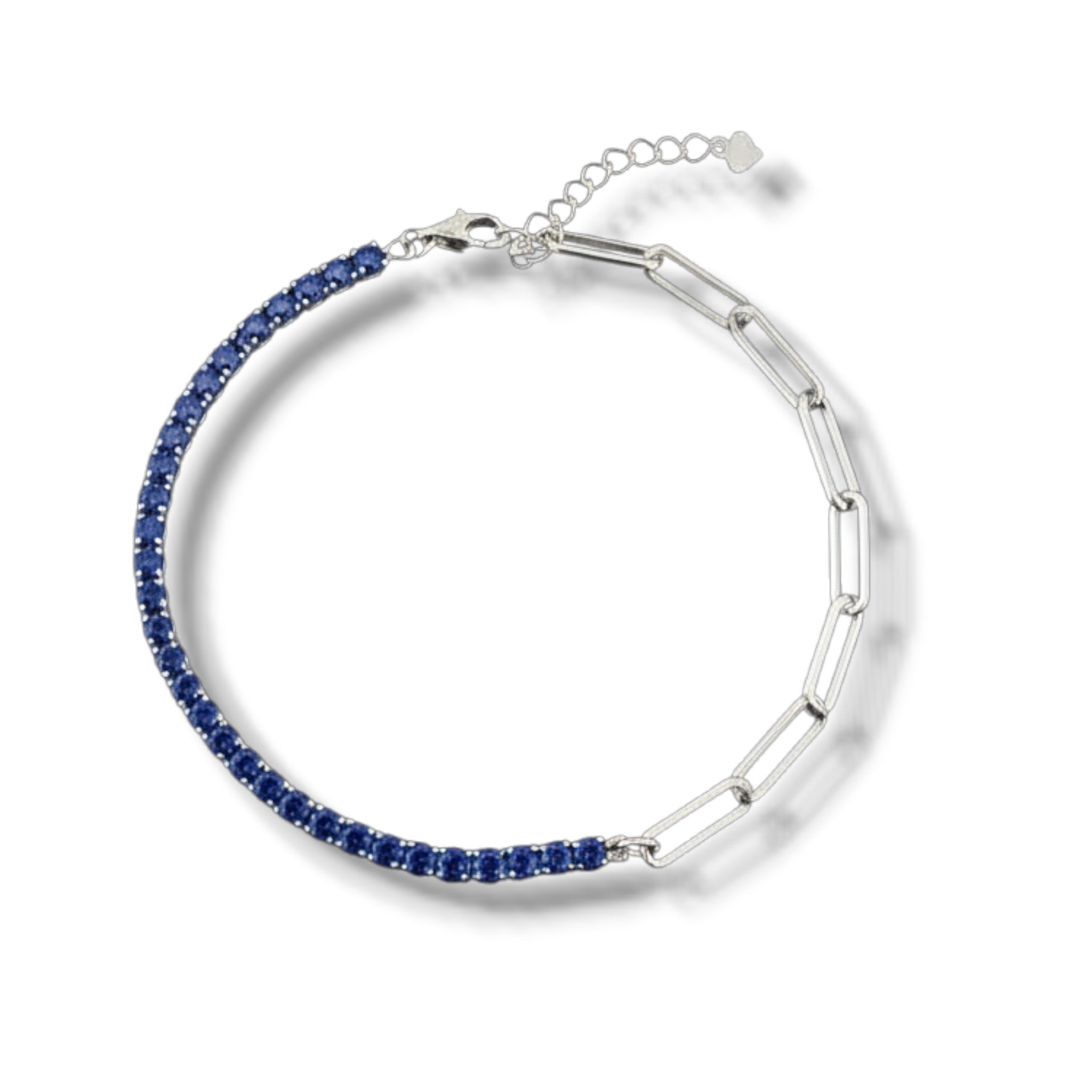 Bratara Argint 925 Tennis Albastra cu Zale