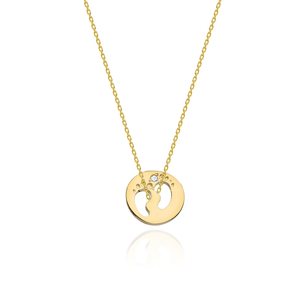 Colier Picioruse Aur 14k cu Diamante 0.005 ct - Galben