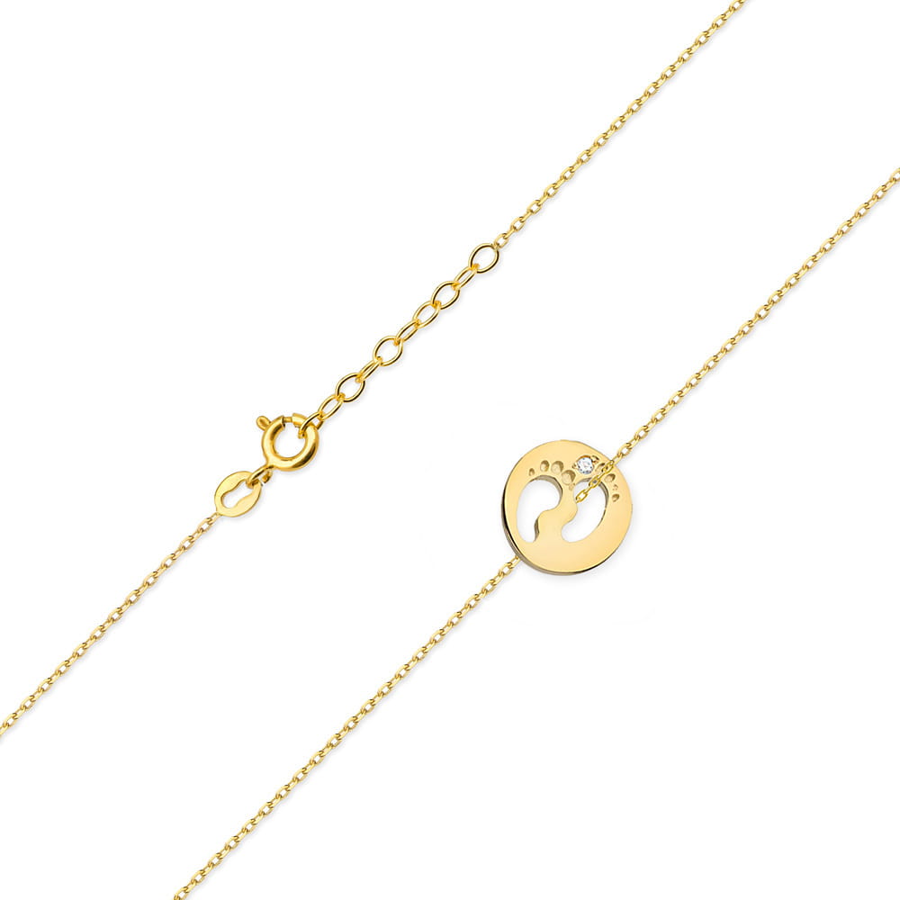 Colier Picioruse Aur 14k cu Diamante 0.005 ct - Galben