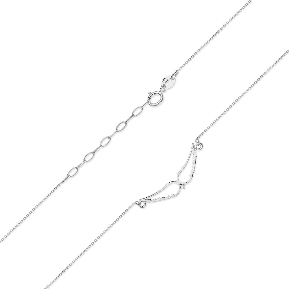 Colier Aripi Aur 14k cu Diamante 0.005 ct - Alb