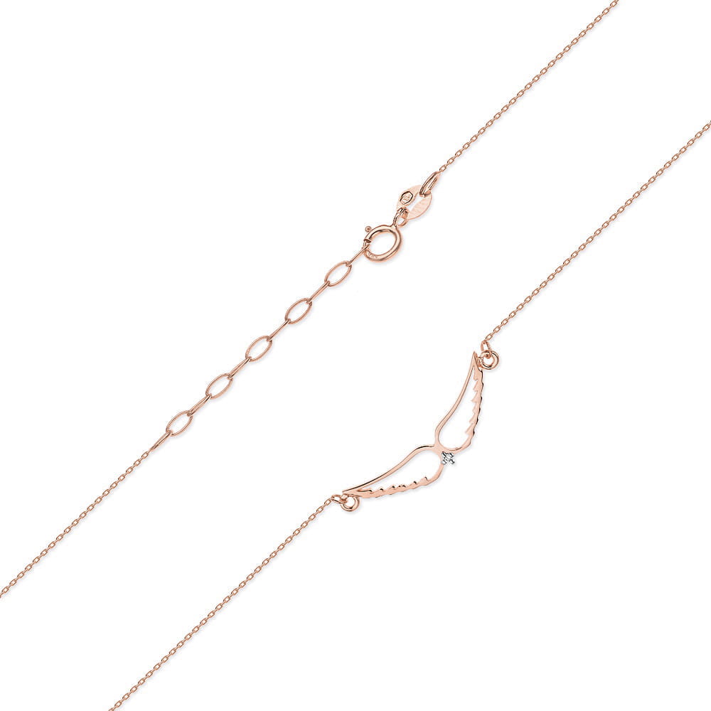 Colier Aripi Aur 14k cu Diamante 0.005 ct - Roz