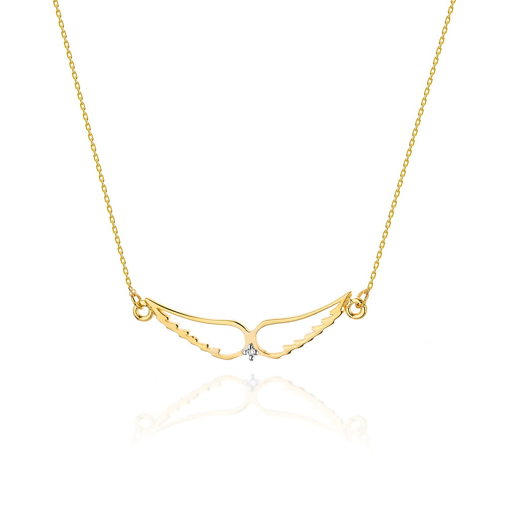 Colier Aripi Aur 14k cu Diamante 0.005 ct - Galben