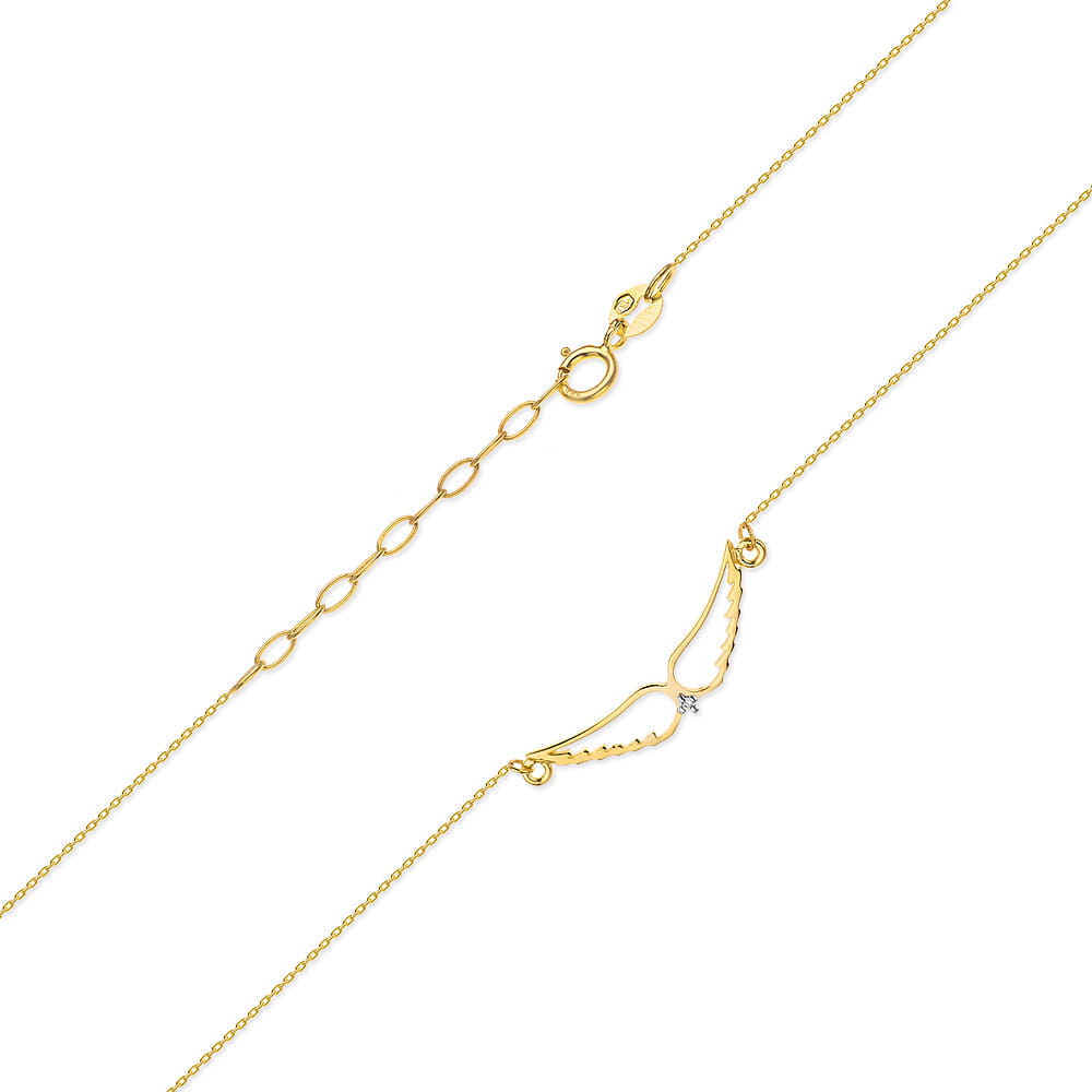 Colier Aripi Aur 14k cu Diamante 0.005 ct - Galben