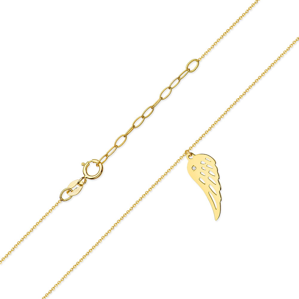 Colier Aripa Aur 14k cu Diamante 0.005 ct - Galben