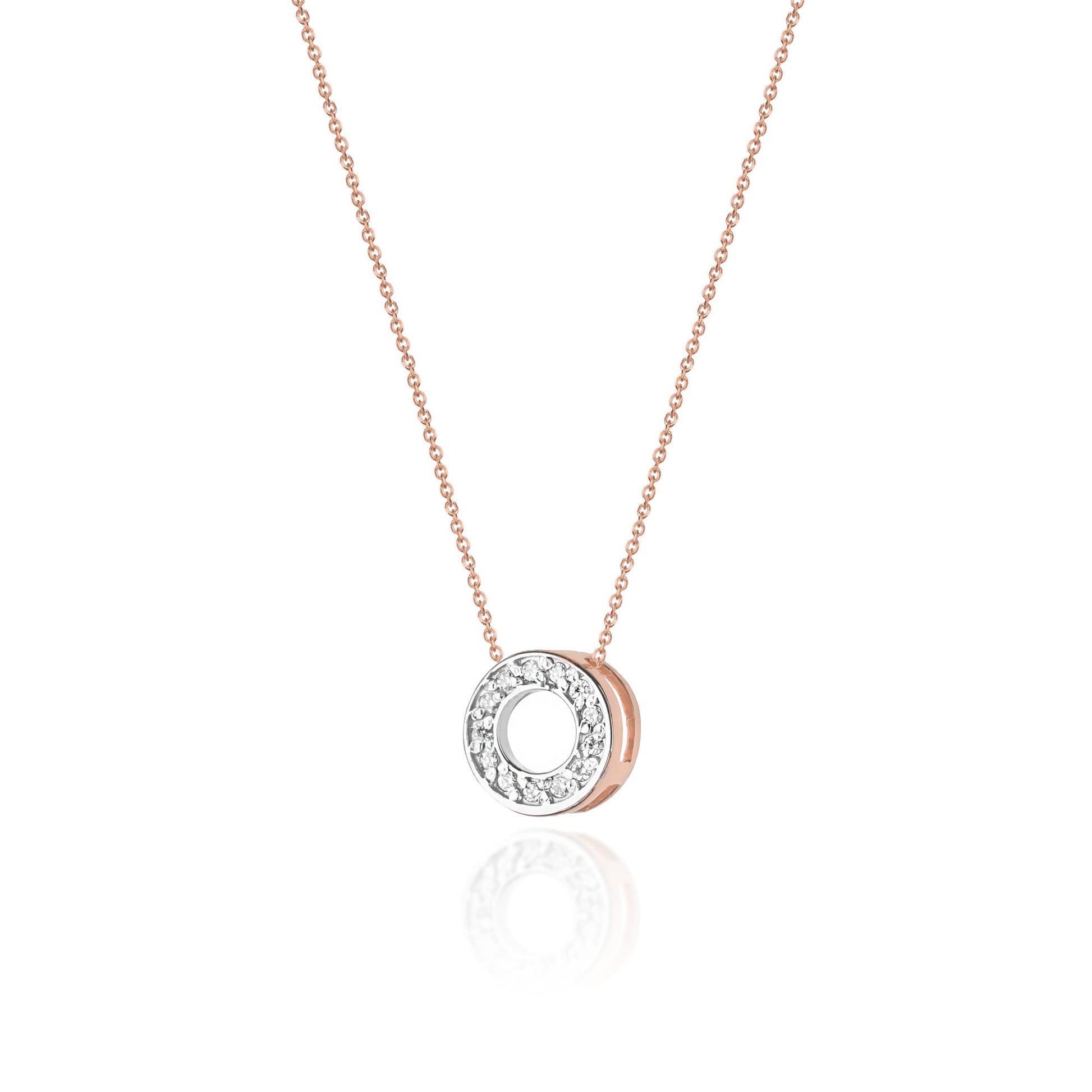 Colier Aur 14k cu Diamante 0.06 ct - Roz