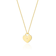 Colier Inima Aur 14k cu Diamante 0.005 ct - Galben