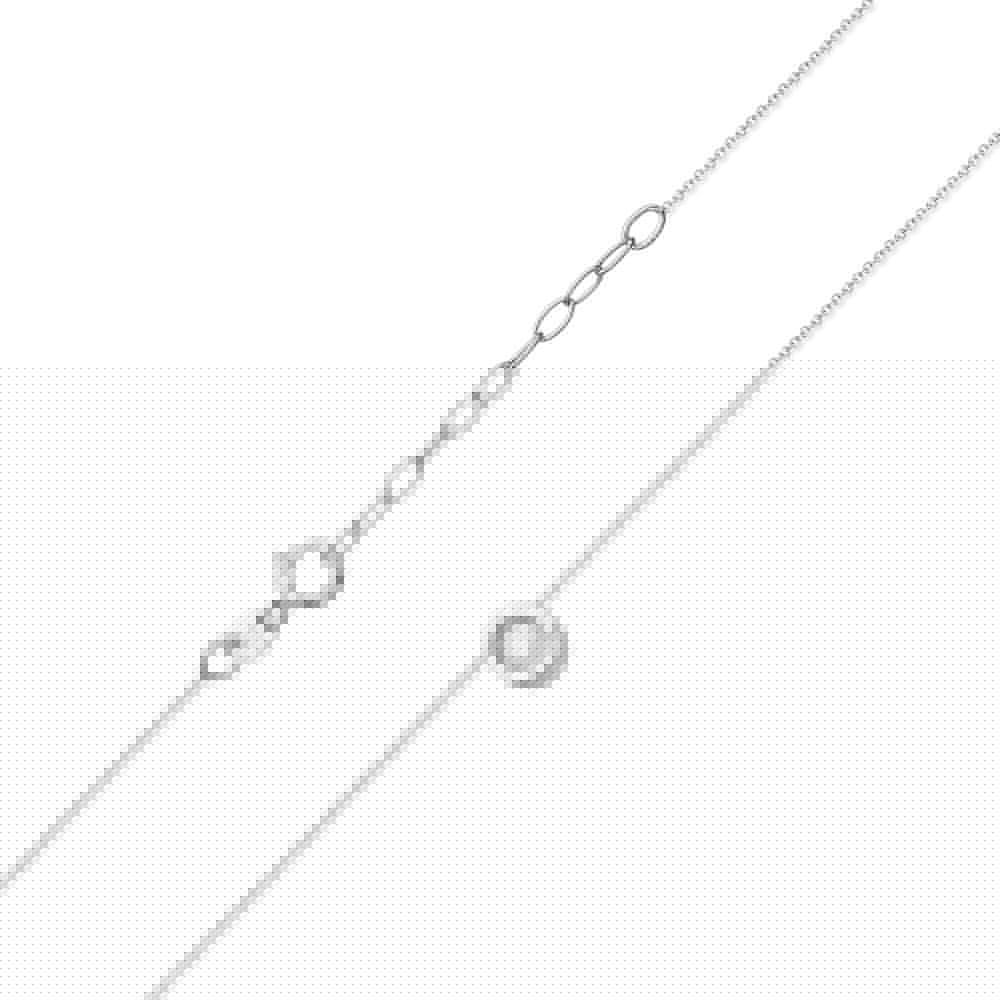 Colier Aur 14k cu Diamante 0.08 ct - Alb
