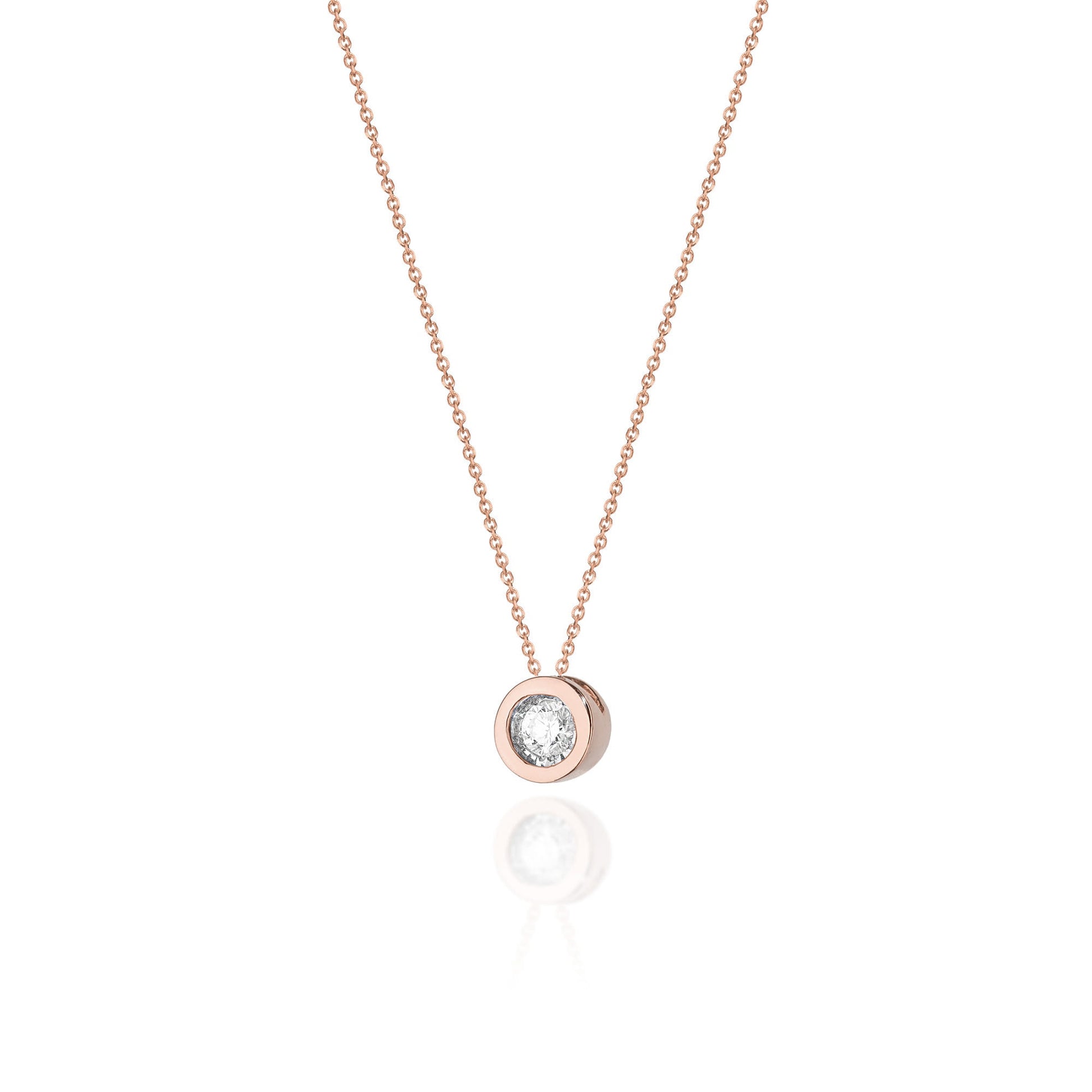 Colier Aur 14k cu Diamante 0.08 ct - Roz