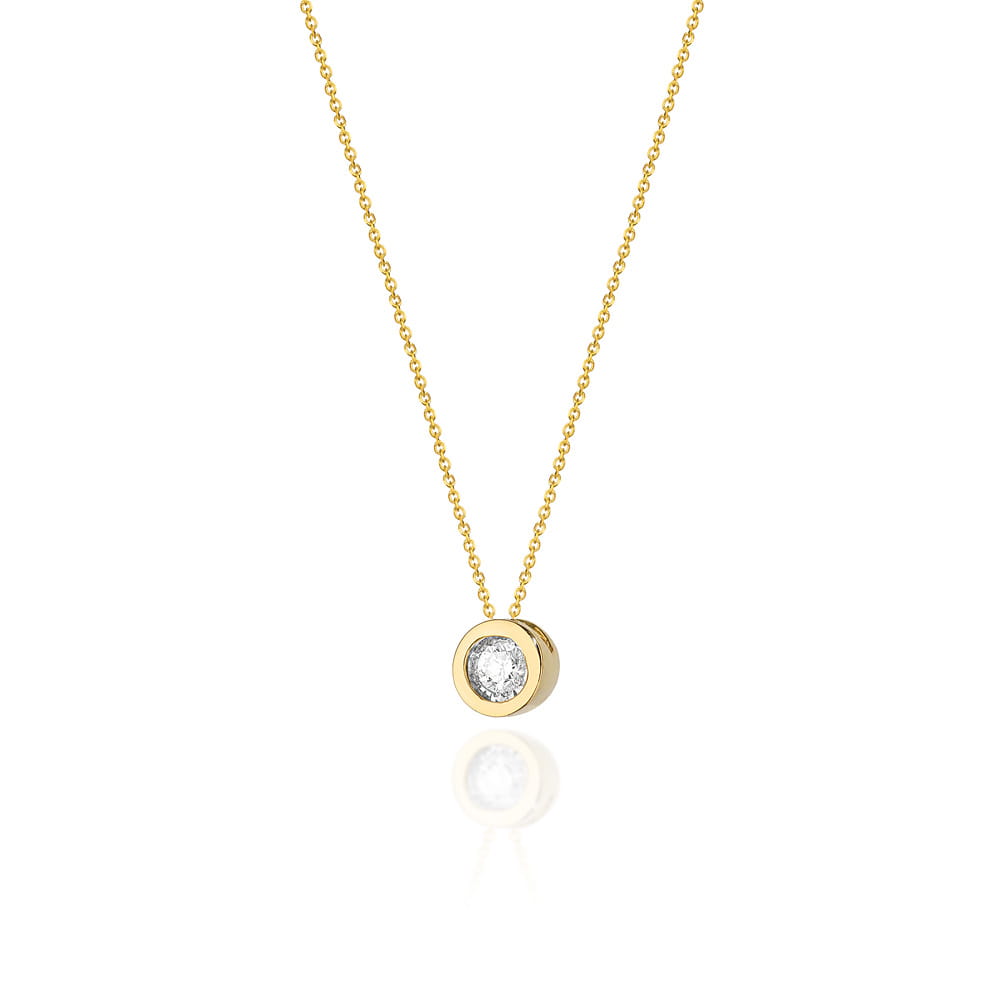 Colier Aur 14k cu Diamante 0.08 ct - Galben