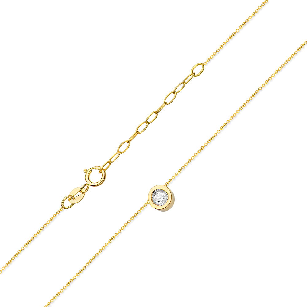 Colier Aur 14k cu Diamante 0.08 ct - Galben