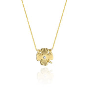 Colier Trifoi Aur 14k cu Diamante 0.005 ct - Galben