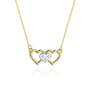 Colier Inimi Aur 14k cu Diamante 0.015 ct - Galben