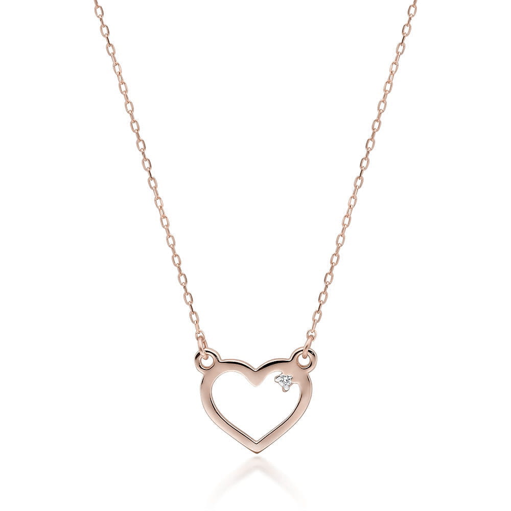 Image for Colier Inima Aur 14K cu Diamante 0.005 ct