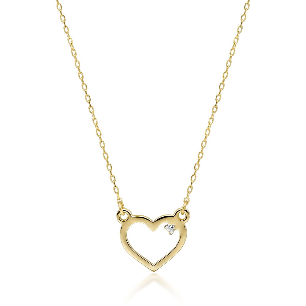 Image for Colier Inima Aur 14K cu Diamante 0.005 ct