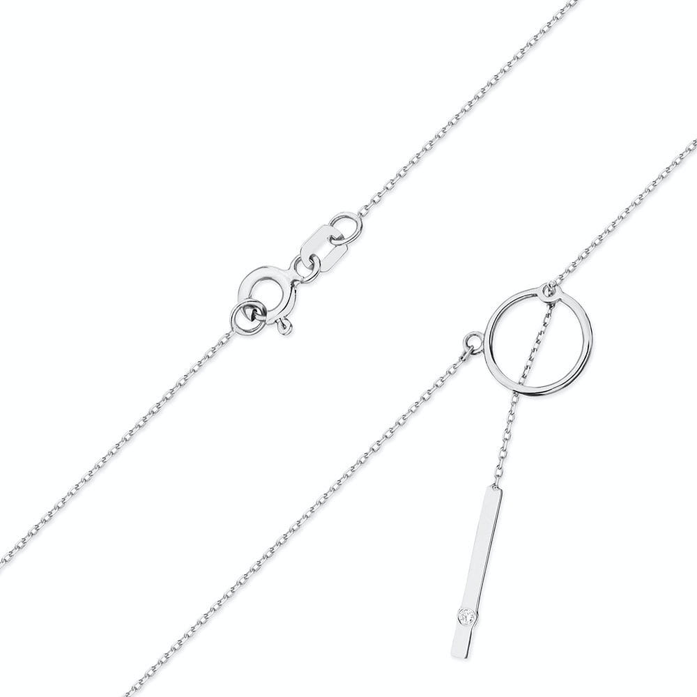 Colier Cerculet Aur 14K cu Diamant Natural 0.0145