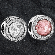 Talisman Argint 925 rodiat Pink& White Simulated Diamond