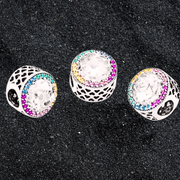 Talisman Argint 925 rodiat Cerc cu pietricele multicolore -Simulated Diamond