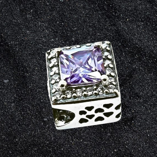 Talisman Argint 925 rodiat Purple Diamond