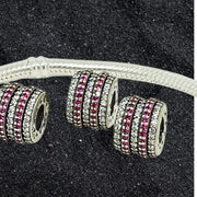 Talisman Argint 925 rodiat Cerc cu pietricele roz si albe Simulated Diamond