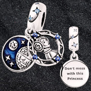 Talisman Argint 925 rodiat Don't mess with this Princess- Simulated Diamond