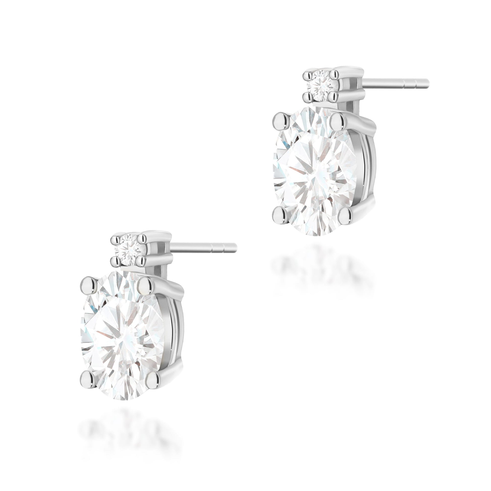 Cercei Aur 14K Cu Diamante Laborator K0001 Ovali