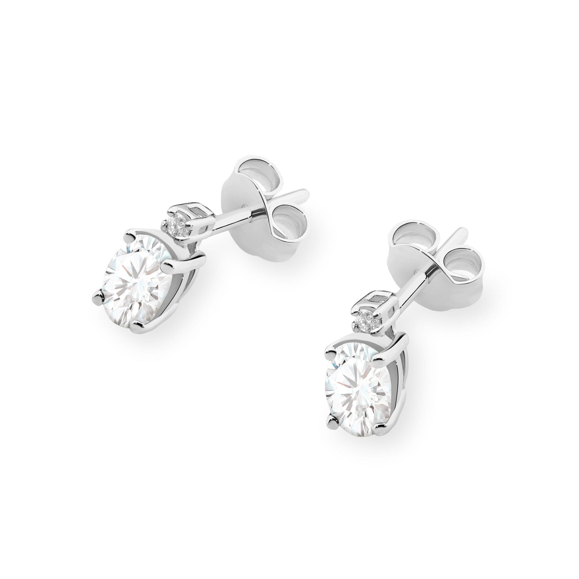 Cercei Aur 14K Cu Diamante Laborator K0001 Ovali