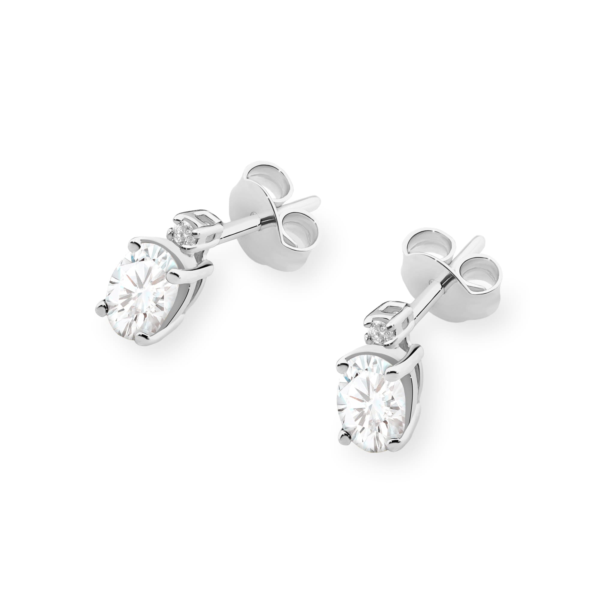 Cercei Aur 14K Cu Diamante Laborator K0001 Ovali