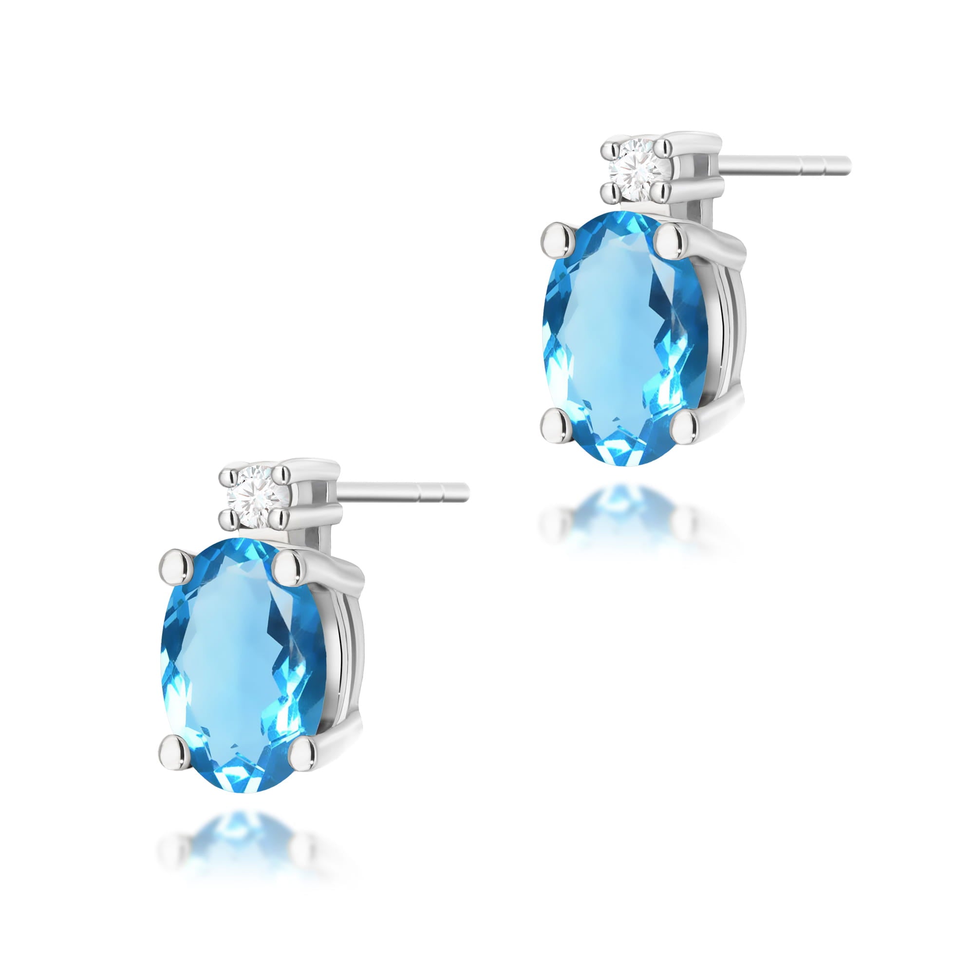 Cercei Aur 14K KO001 Topaz 2 x 0.50ct