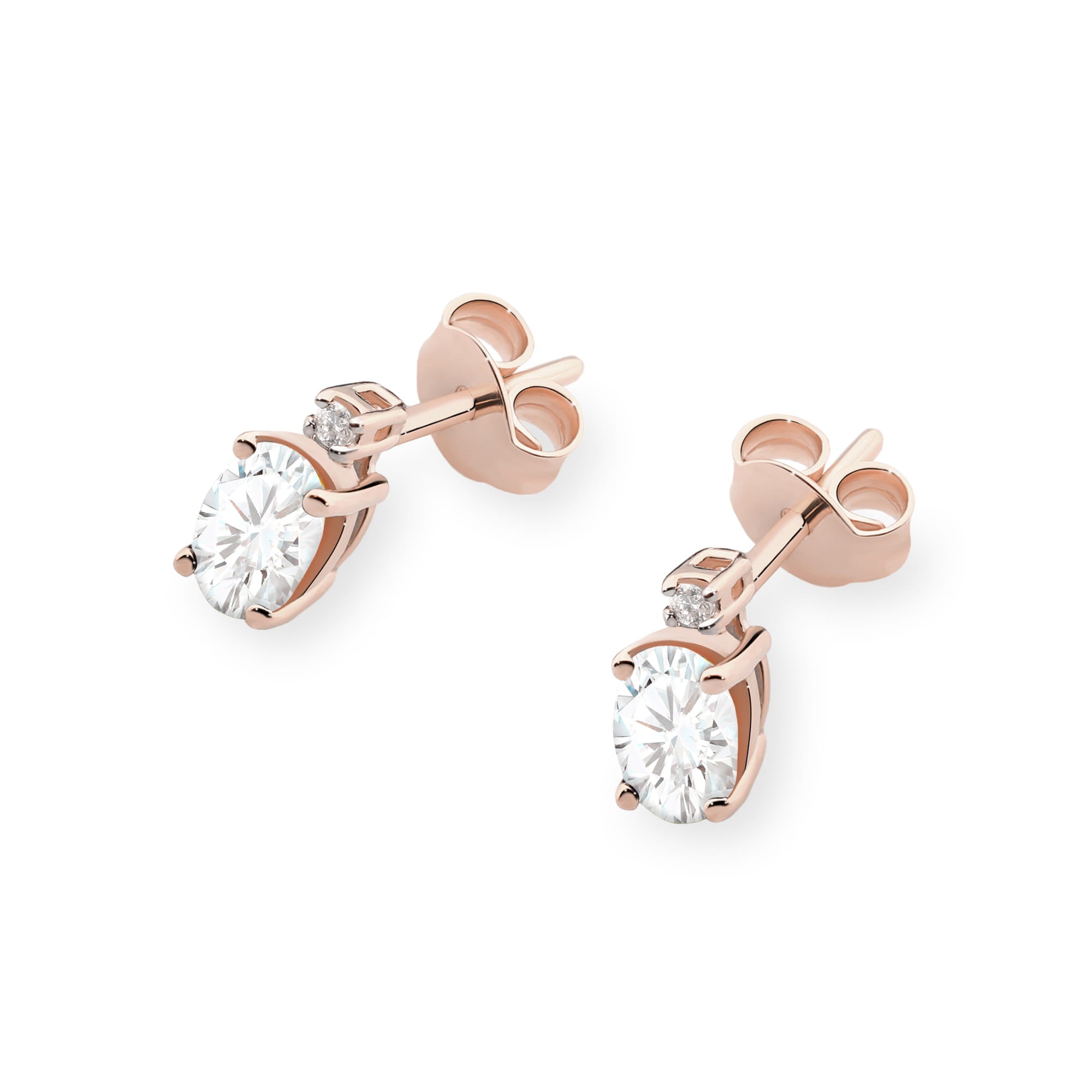 Cercei Aur 14K Cu Diamante Laborator K0001 Ovali