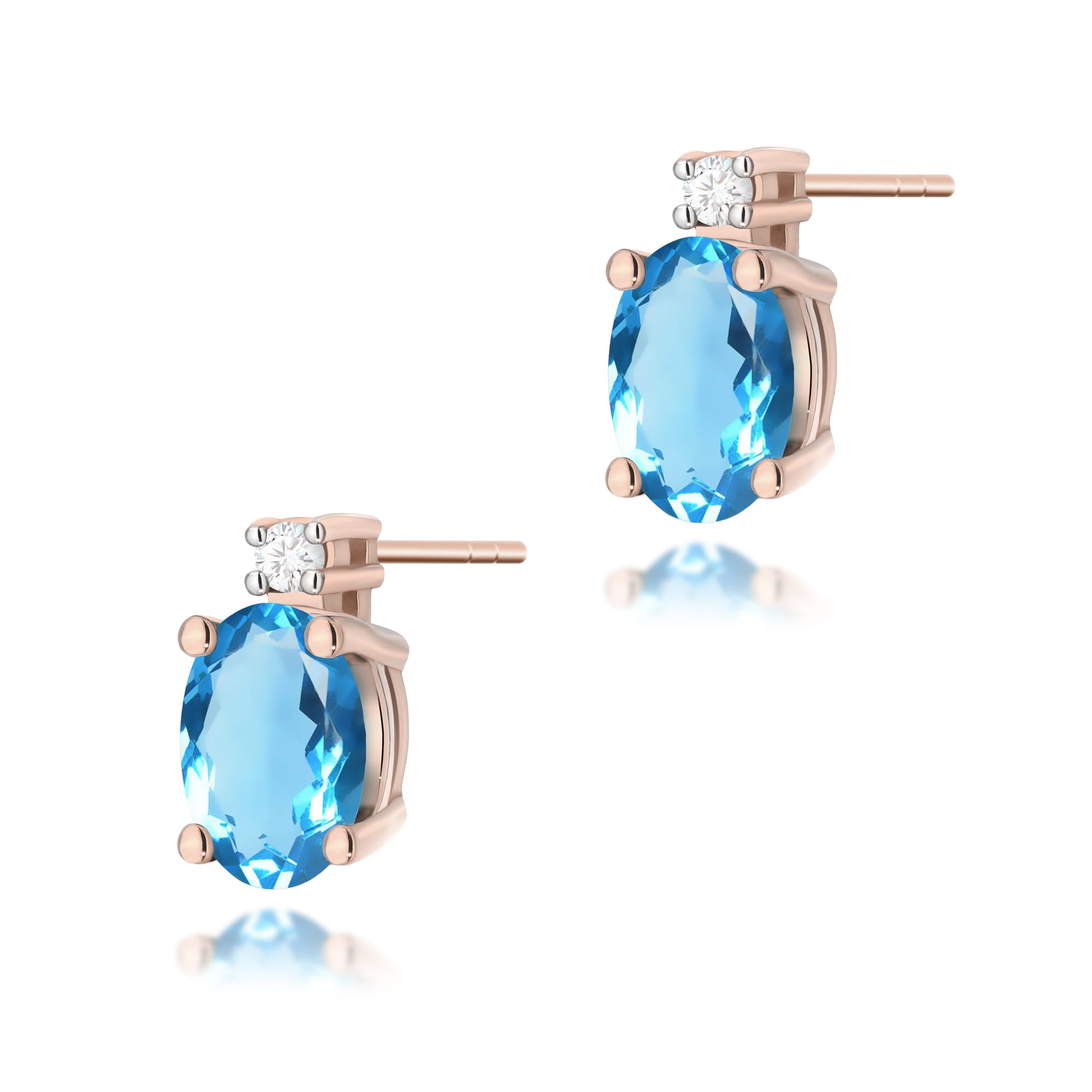 Cercei Aur 14K KO001 Topaz 2 x 0.50ct
