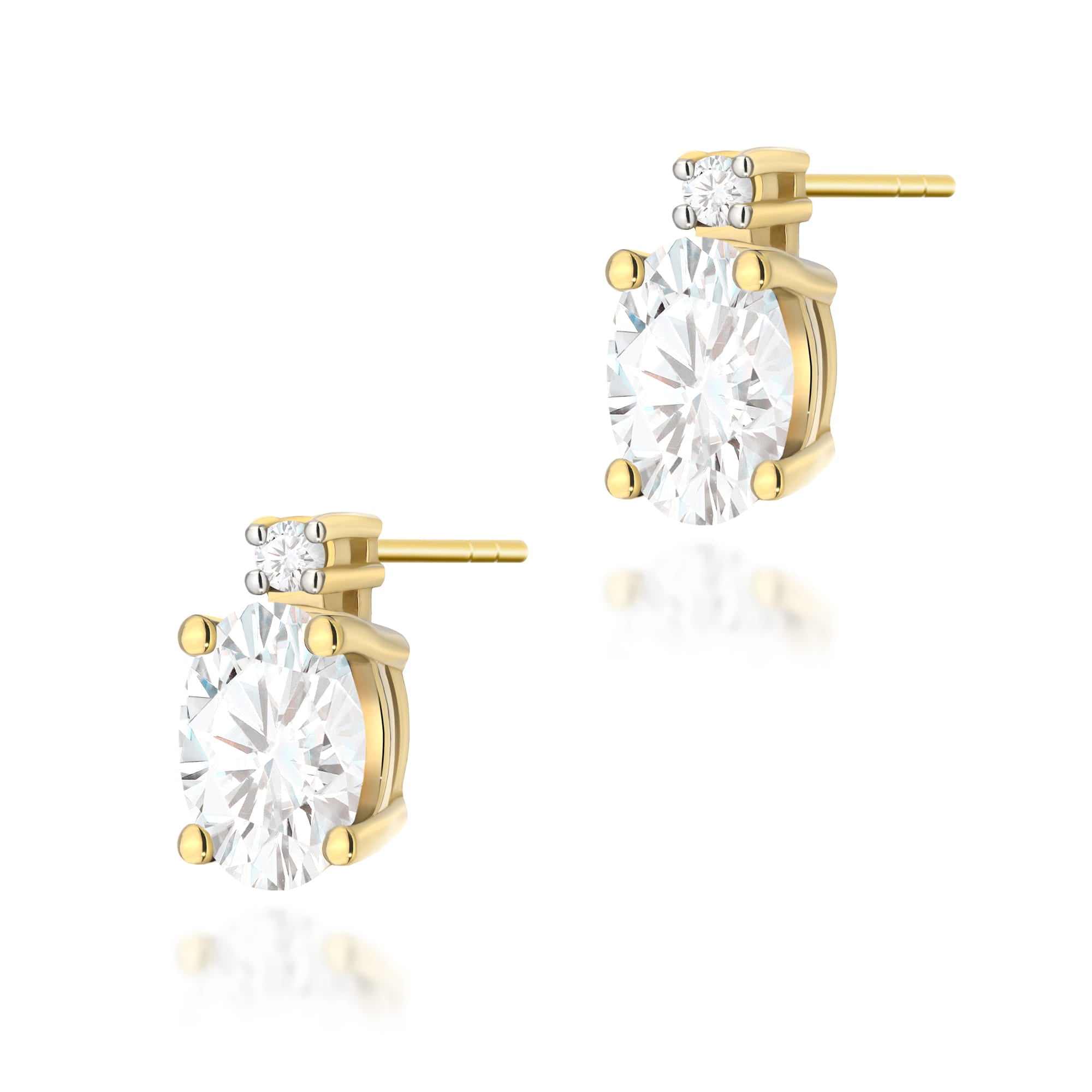 Cercei Aur 14K Cu Diamante Laborator K0001 Ovali